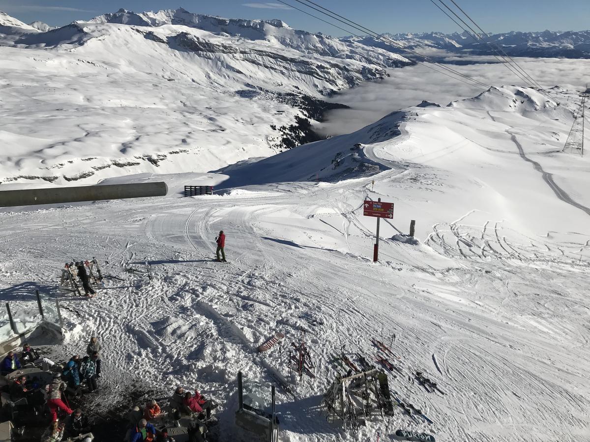 Ferienwohnung Laax Mit Traumblick, Grossem Balkon Und Terrasse Exteriér fotografie